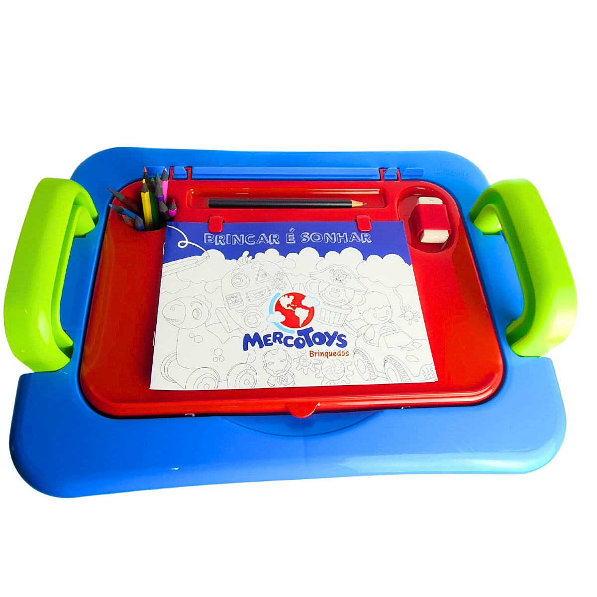 Mesinha Para Desenhar Infantil MercoToys Azul Com Vermelho Mesinha Para Desenhar Infantil MercoToys Azul Com Vermelho